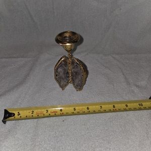 Elegant Gold and Gray Candle Holder